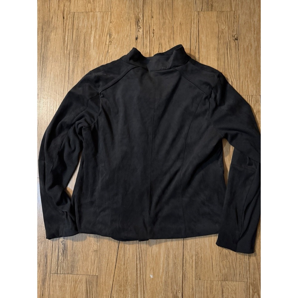 Chaps Women's Jacket Black Spandex Full Zip Long Sleeve Size L #166